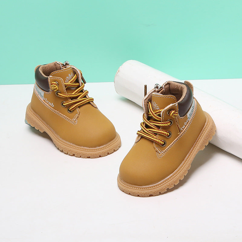 Baby Lane Durable Toddler Leather Boots – Ideal Martin Style for Fall Wear!