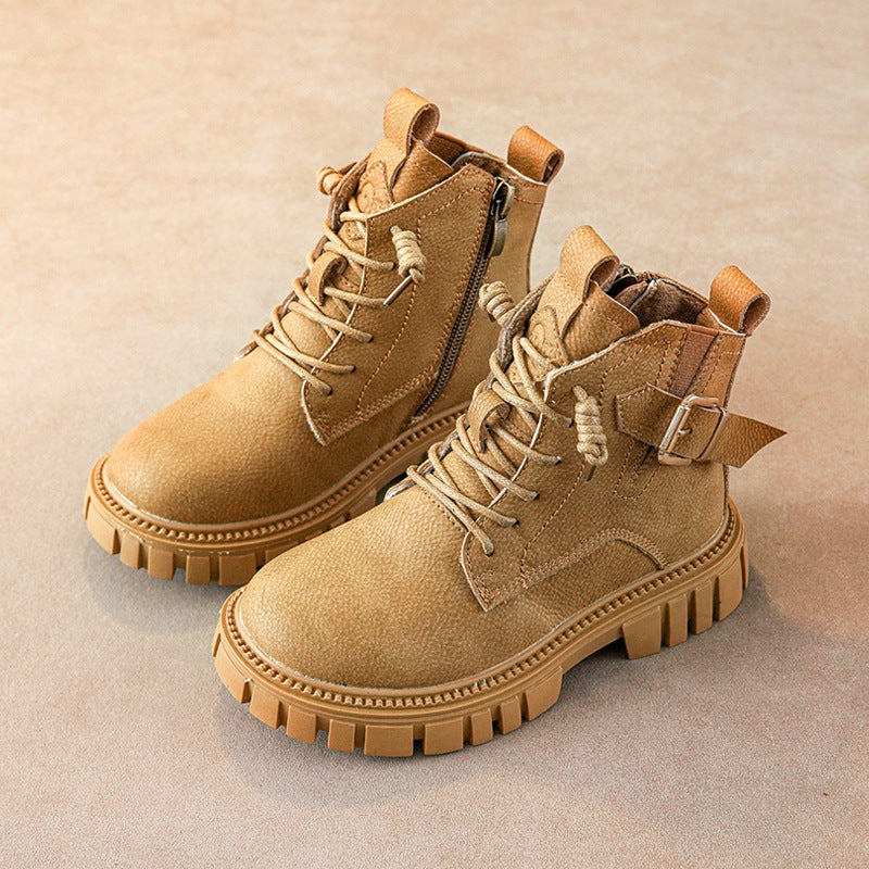 Baby Lane Boys' Martin Boots – Plus Fleece for Cozy Autumn and Winter!