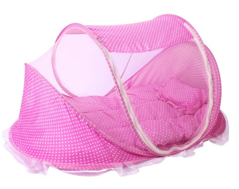 Baby Lane Portable Baby Bed Net with Pillow: Foldable 2-Piece Set!