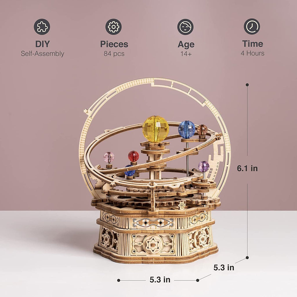 Baby Lane ROKR Starry Night Music Box: Creative 3D Wooden Assembly Kit - AMK51
