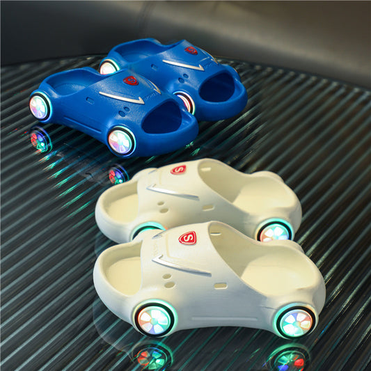 Babylane Kids' Glowing Cartoon Car Sandals: Fun & Anti-Slip!