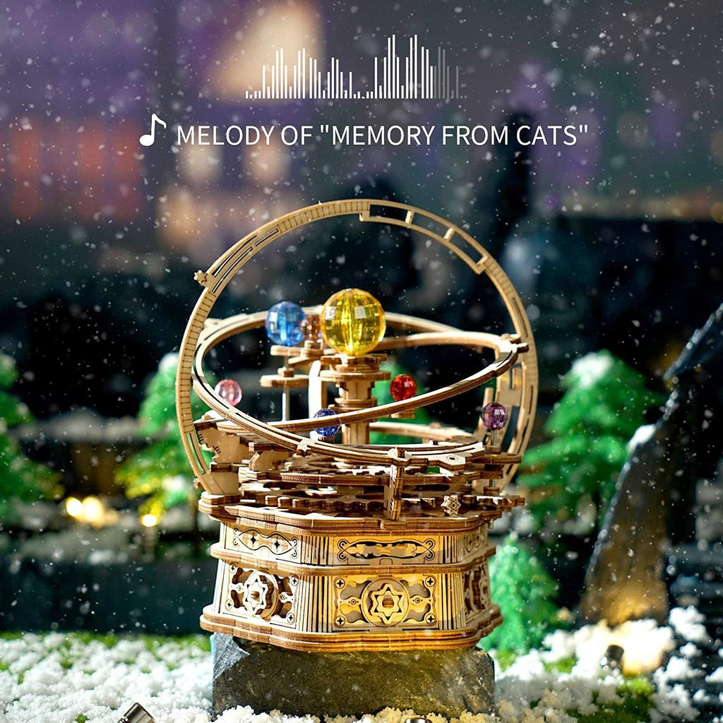 Baby Lane ROKR Starry Night Music Box: Creative 3D Wooden Assembly Kit - AMK51