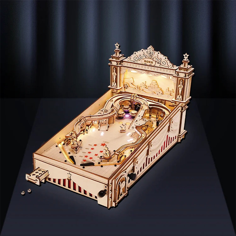 Baby Lane Robotime ROKR DIY Pinball Game: Engaging 3D Wooden Puzzle EG01