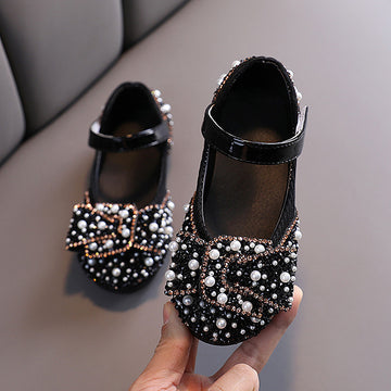 Baby Lane: Stylish Girls' Princess Shoes – Soft Sole with Rhinestone Bow Detail
