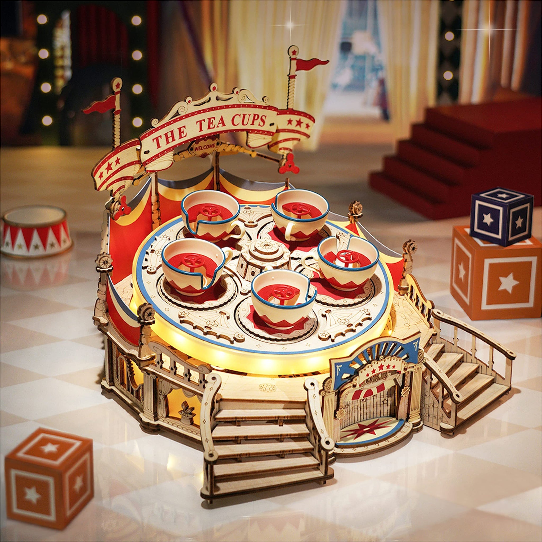 Baby Lane ROKR DIY Music Box: Tilt-A-Whirl 3D Wooden Puzzle - EA04