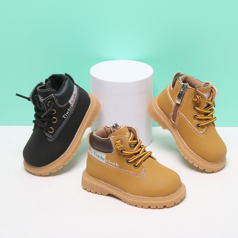 Baby Lane Durable Toddler Leather Boots – Ideal Martin Style for Fall Wear!