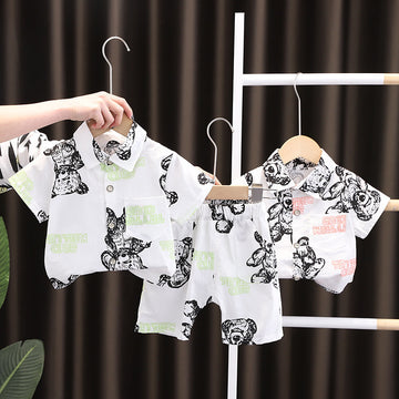 Babylane Baby Lapel Short Sleeve Shirt Suit: Lightweight Kids’ Summer Style