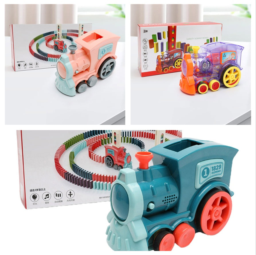 Baby Lane Electric Building Blocks Train Toy: Domino Puzzle Playset