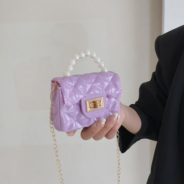Baby Lane Stylish One-Shoulder Chain Bag – Pearl Hand Design for Children!