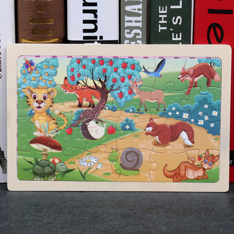 Baby Lane 80 PCS Wooden Animal Puzzle: Engaging Educational Toys for Kids