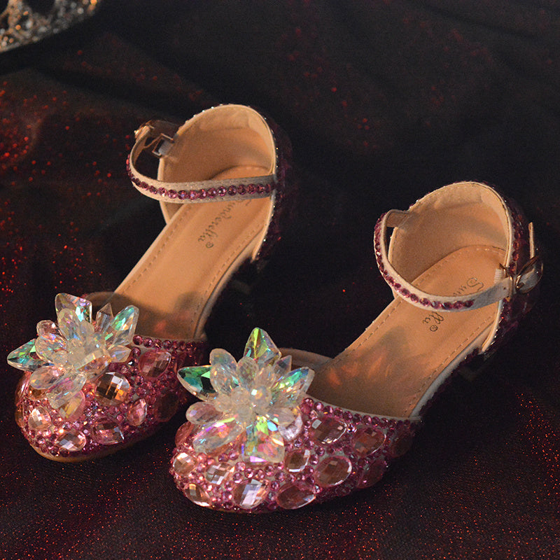 Baby Lane: Dazzling Crystal High Heels for Girls – Perfect for Stage Shows