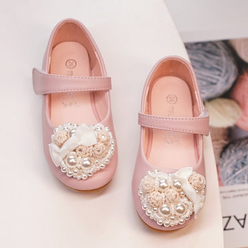 Baby Lane: Elegant Pearl Flower Dress Shoes for Girls – New Princess Flats