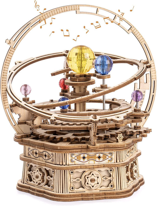 Baby Lane ROKR Starry Night Music Box: Creative 3D Wooden Assembly Kit - AMK51