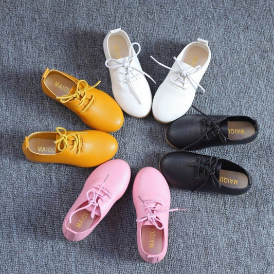 Baby Lane: Girls' Lace-Up Peas Shoes – Soft-Soled All-Match Princess Style