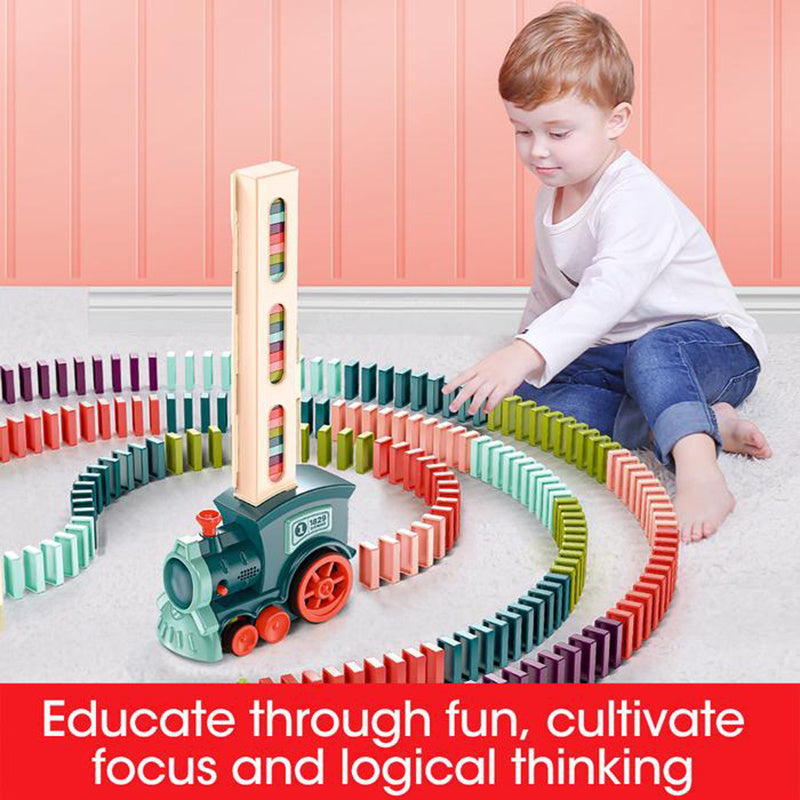 Baby Lane Electric Building Blocks Train Toy: Domino Puzzle Playset