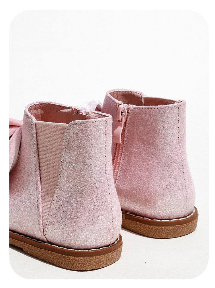 Baby Lane: Adorable British Style Short Boots for Girls with Zipper