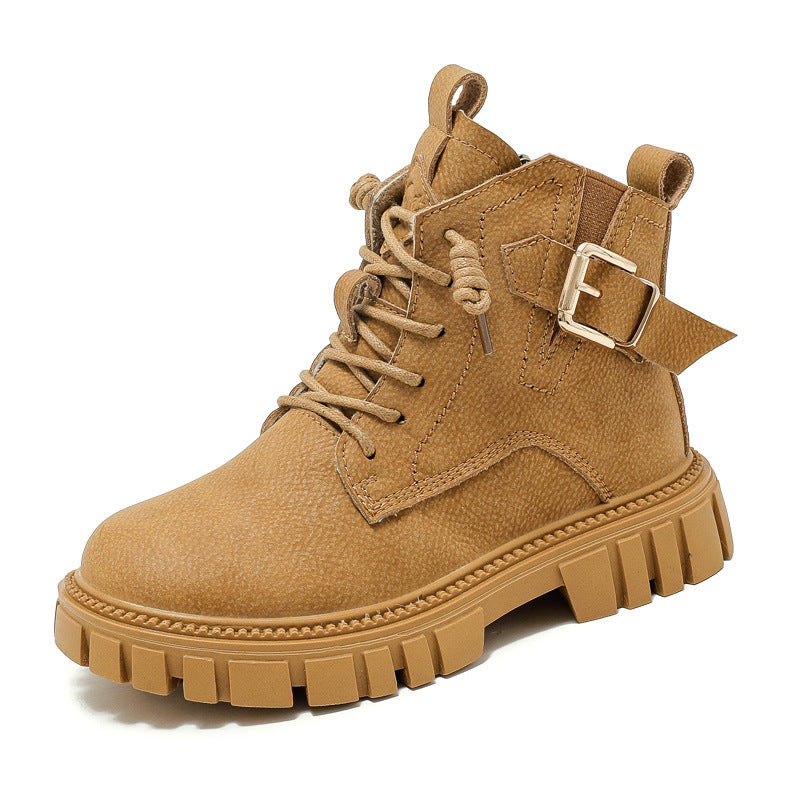 Baby Lane Boys' Martin Boots – Plus Fleece for Cozy Autumn and Winter!