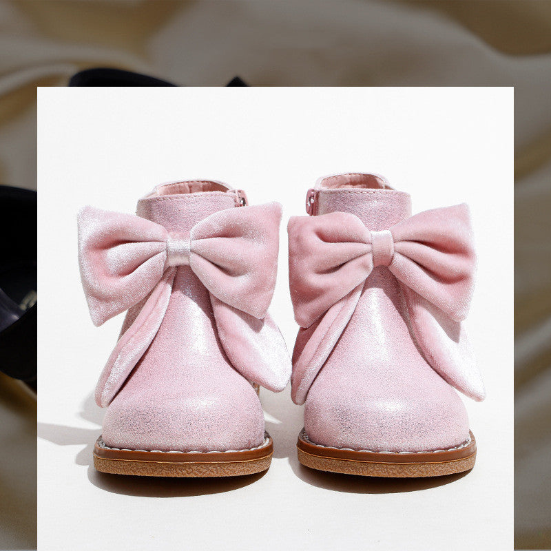 Baby Lane: Adorable British Style Short Boots for Girls with Zipper