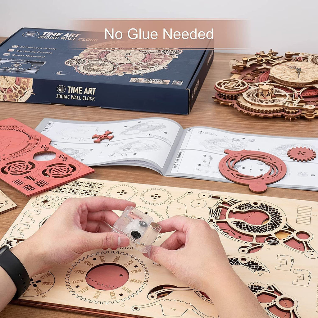 Baby Lane Robotime ROKR Time Art: Engaging Zodiac Wall Clock 3D Puzzle for Kids