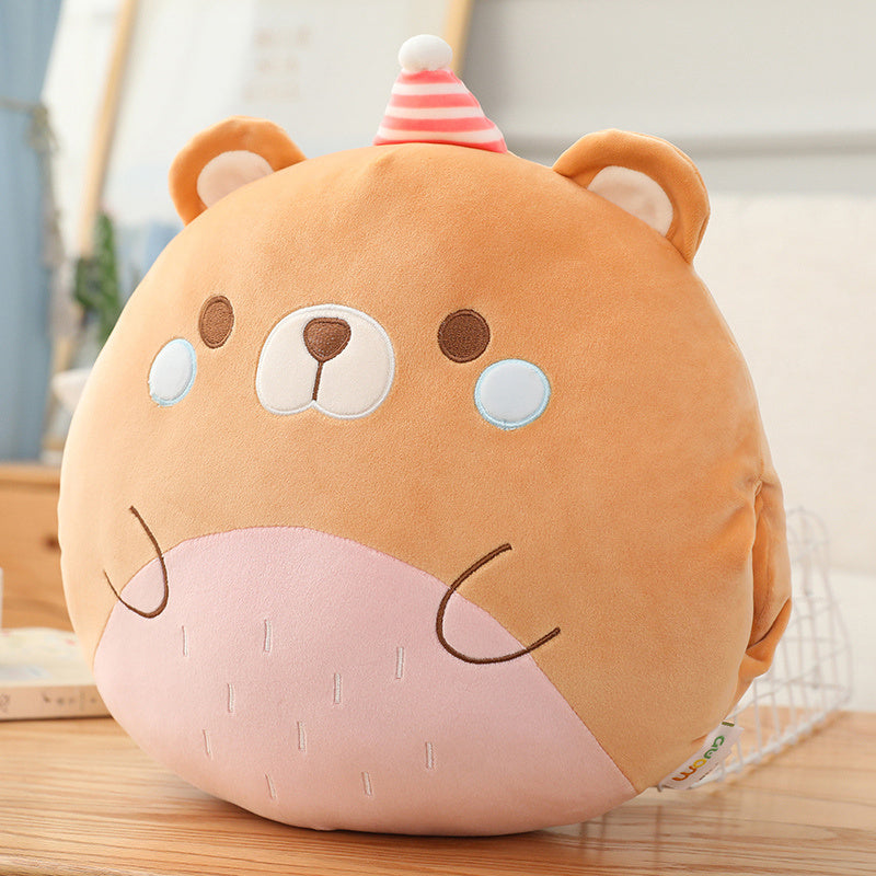 Babylane Cute 35CM Cartoon Pillow | Dinosaur, Pig, Bear & Penguin Hands Warm Pillow